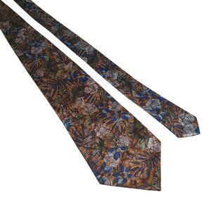 Designer Terruzzi Italian Floral Necktie Polyester Vintage 56 Inches Long Gift